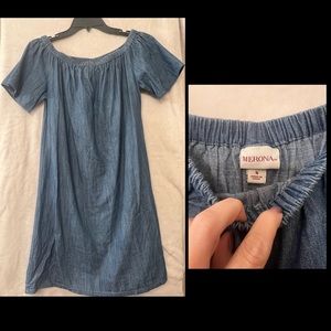 Merona off the shoulder Jean dress Size Small